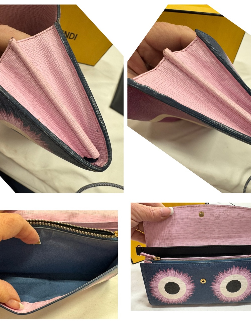 Fendi Pink & Purple Leather Monster Wallet with Box - Picture 9 of 11